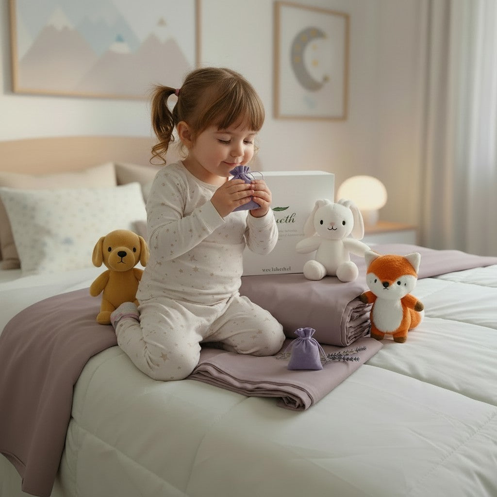 Sábanas kids + rutina científica para el descanso infantil.