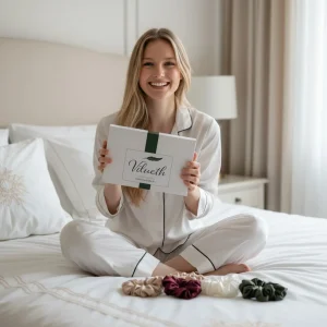 Set 4 Scrunchies 2.5 cm. 100% Seda Mulberry.