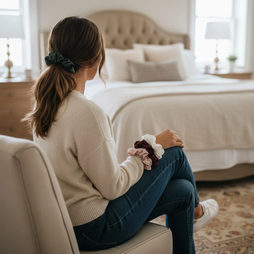 Set 4 Scrunchies 5 cm. 100% Seda Mulberry